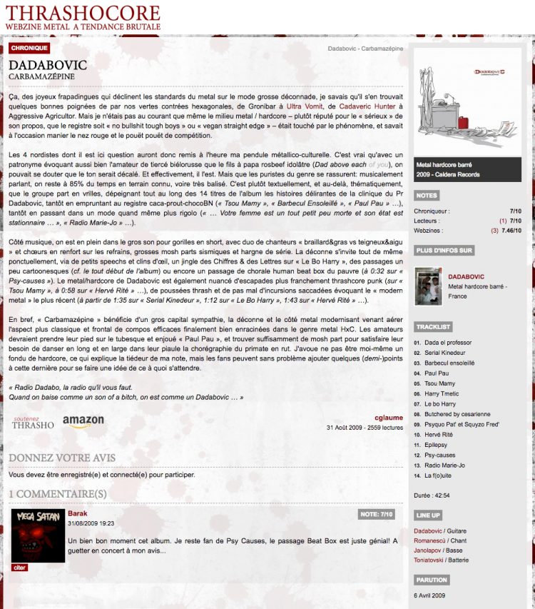 Review sur Thrashocore (6/4/2009)