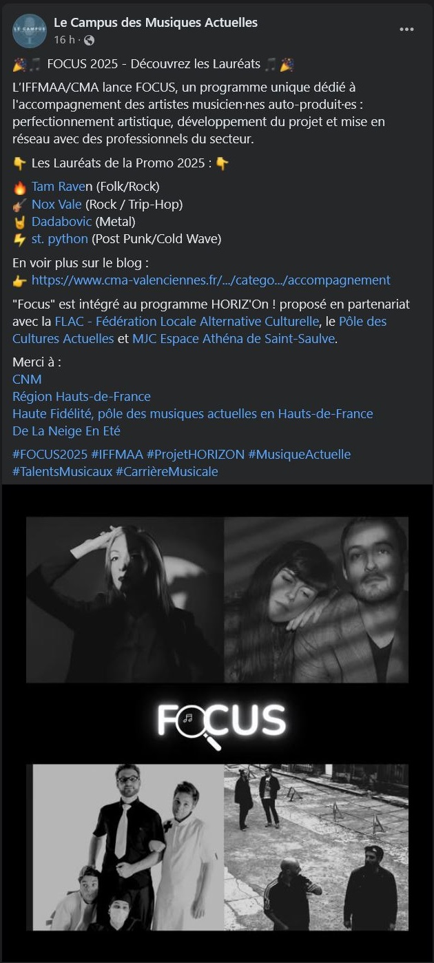 Annonce Lauréats Dispositif FOCUS (février 2025)