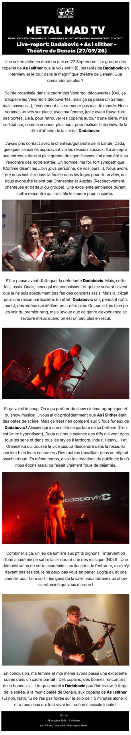 Metal Mad TV (octobre 2025)